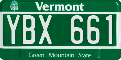 VT license plate YBX661