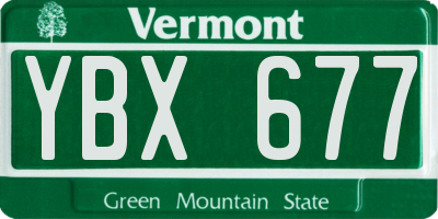 VT license plate YBX677