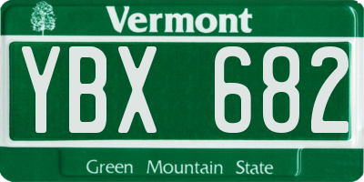 VT license plate YBX682