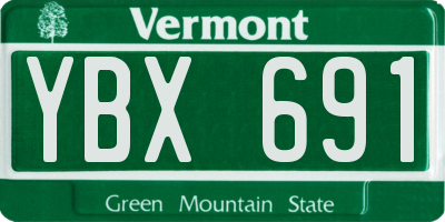 VT license plate YBX691