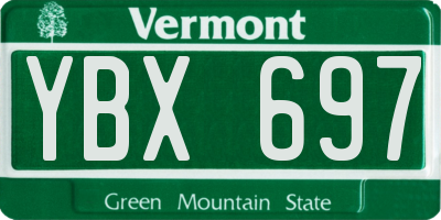 VT license plate YBX697