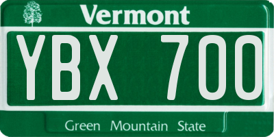 VT license plate YBX700