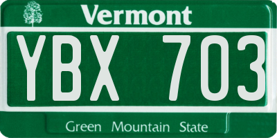 VT license plate YBX703