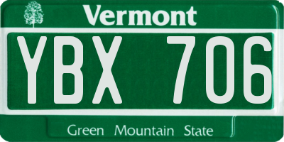 VT license plate YBX706