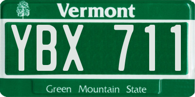 VT license plate YBX711