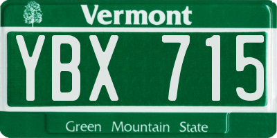 VT license plate YBX715