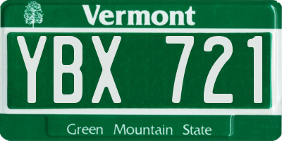 VT license plate YBX721