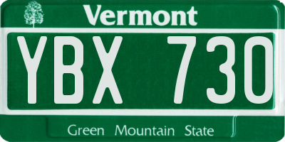 VT license plate YBX730