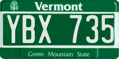VT license plate YBX735