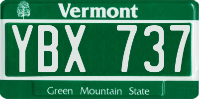 VT license plate YBX737