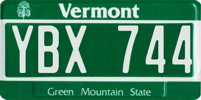 VT license plate YBX744