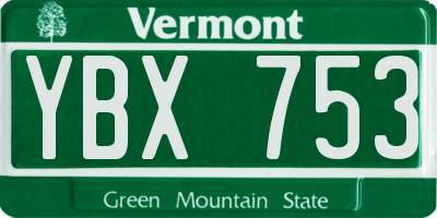 VT license plate YBX753