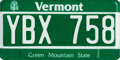 VT license plate YBX758