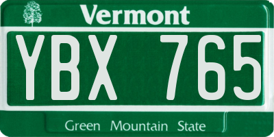 VT license plate YBX765