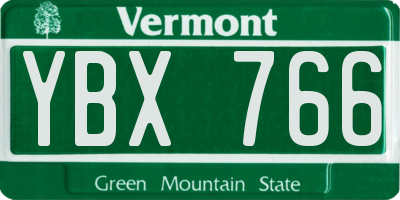 VT license plate YBX766