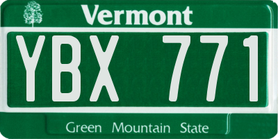 VT license plate YBX771