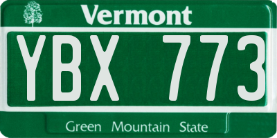 VT license plate YBX773