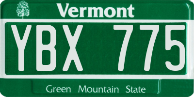 VT license plate YBX775