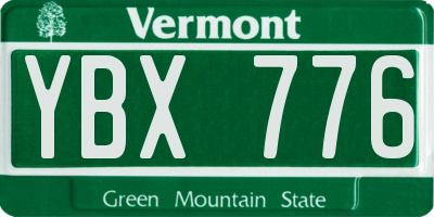 VT license plate YBX776