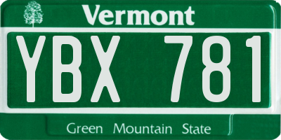 VT license plate YBX781