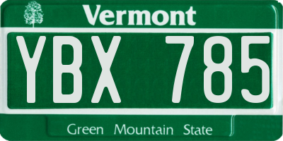 VT license plate YBX785