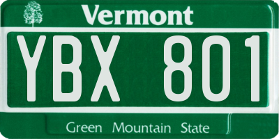 VT license plate YBX801
