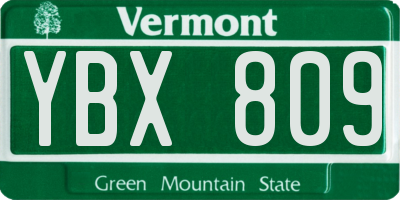 VT license plate YBX809