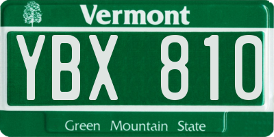 VT license plate YBX810