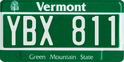 VT license plate YBX811