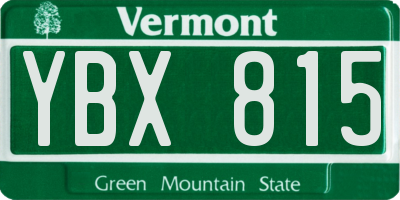 VT license plate YBX815