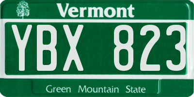 VT license plate YBX823