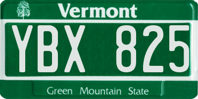 VT license plate YBX825
