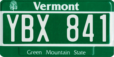 VT license plate YBX841