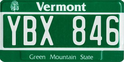 VT license plate YBX846