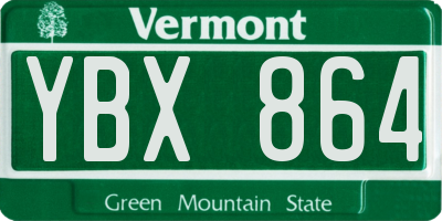 VT license plate YBX864