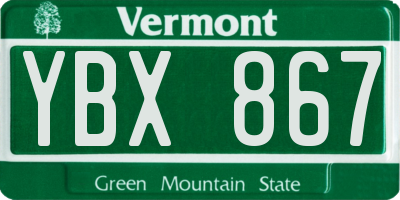 VT license plate YBX867