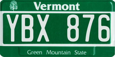 VT license plate YBX876