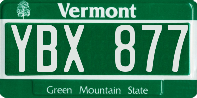 VT license plate YBX877