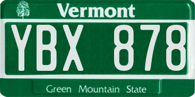 VT license plate YBX878
