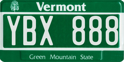 VT license plate YBX888