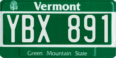 VT license plate YBX891