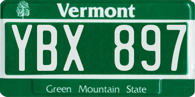VT license plate YBX897