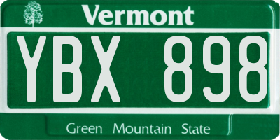 VT license plate YBX898