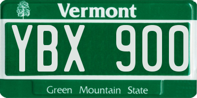 VT license plate YBX900