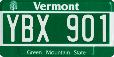 VT license plate YBX901