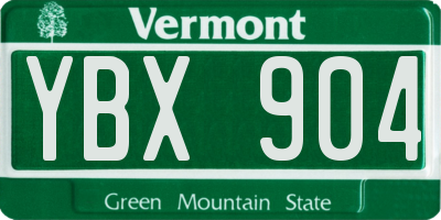 VT license plate YBX904
