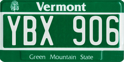 VT license plate YBX906