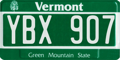 VT license plate YBX907