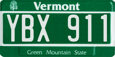 VT license plate YBX911