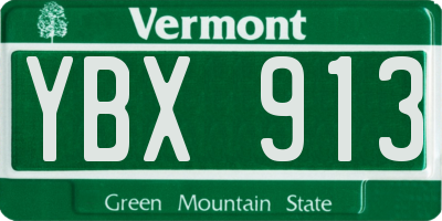 VT license plate YBX913